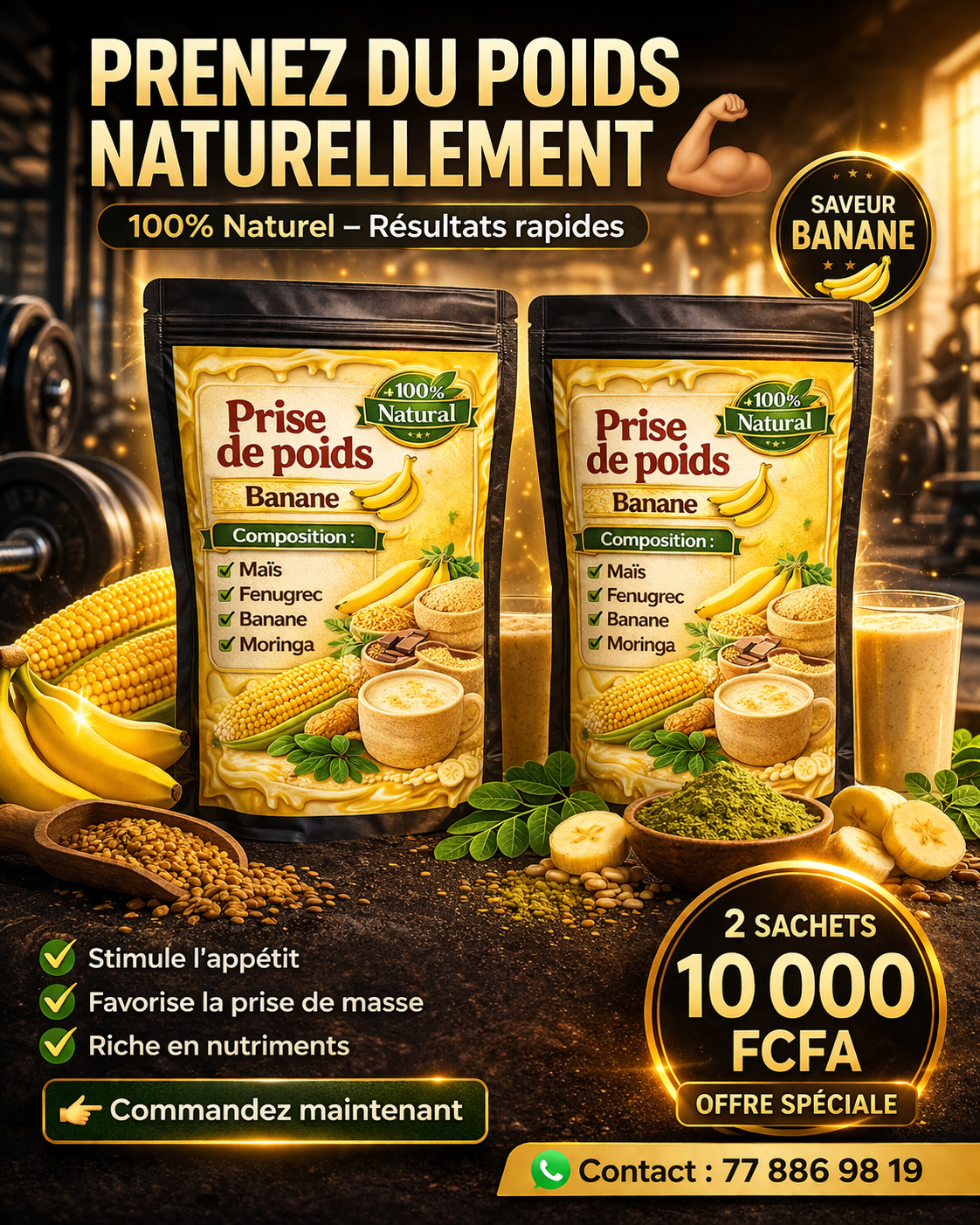 Céréale saveur Banane * 2 pcs (800) G